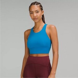 Lululemon Wunder Train Longline Blue Sports Bra NWOT
